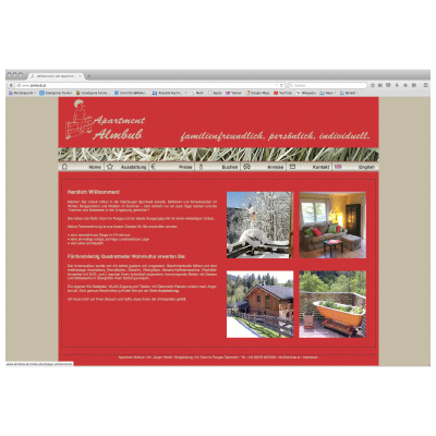 Werbeagentur K-Design: Homepage Almbub Apartment