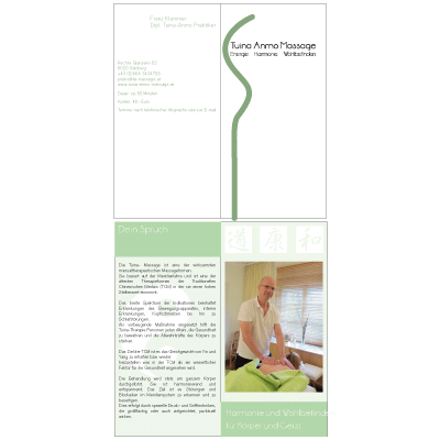 Werbeagentur K-Design: Folder Tuina Anmo Massage