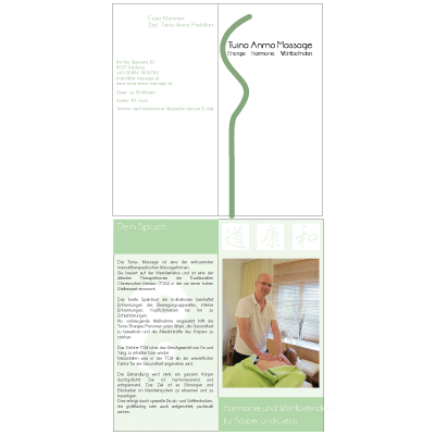Werbeagentur K-Design: Grafikdesign Folder Tuina Anmo Massage