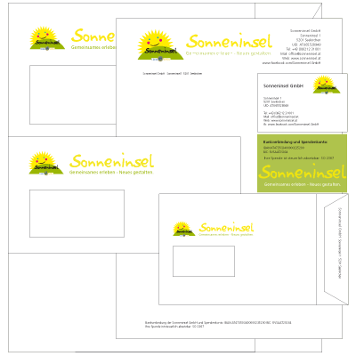 Werbeagentur K-Design: Geschäftsdrucksorten Sonneninsel