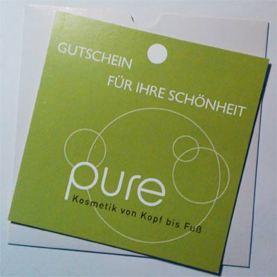 K-Design - GrafiKunst: Gutschein Pure Kosmetik
