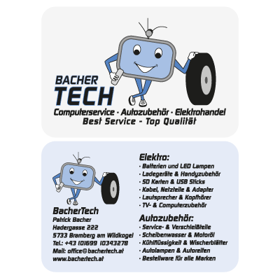Werbeagentur K-Design: Visitenkarten BacherTech